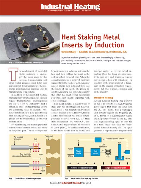 heat staking with induction|Article: Heat Staking Metal Inserts with Induction .
